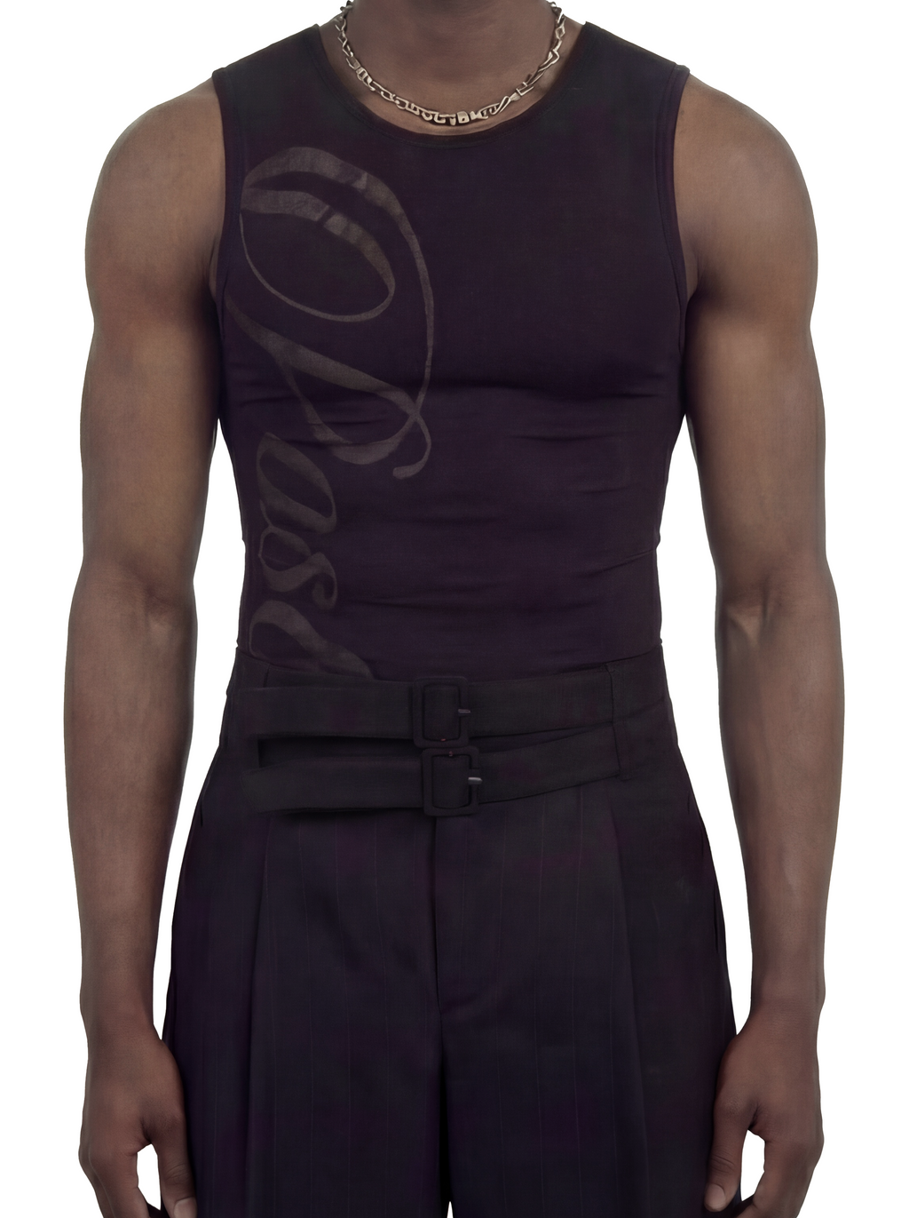 SCRIPT SINGLET (BLACK)