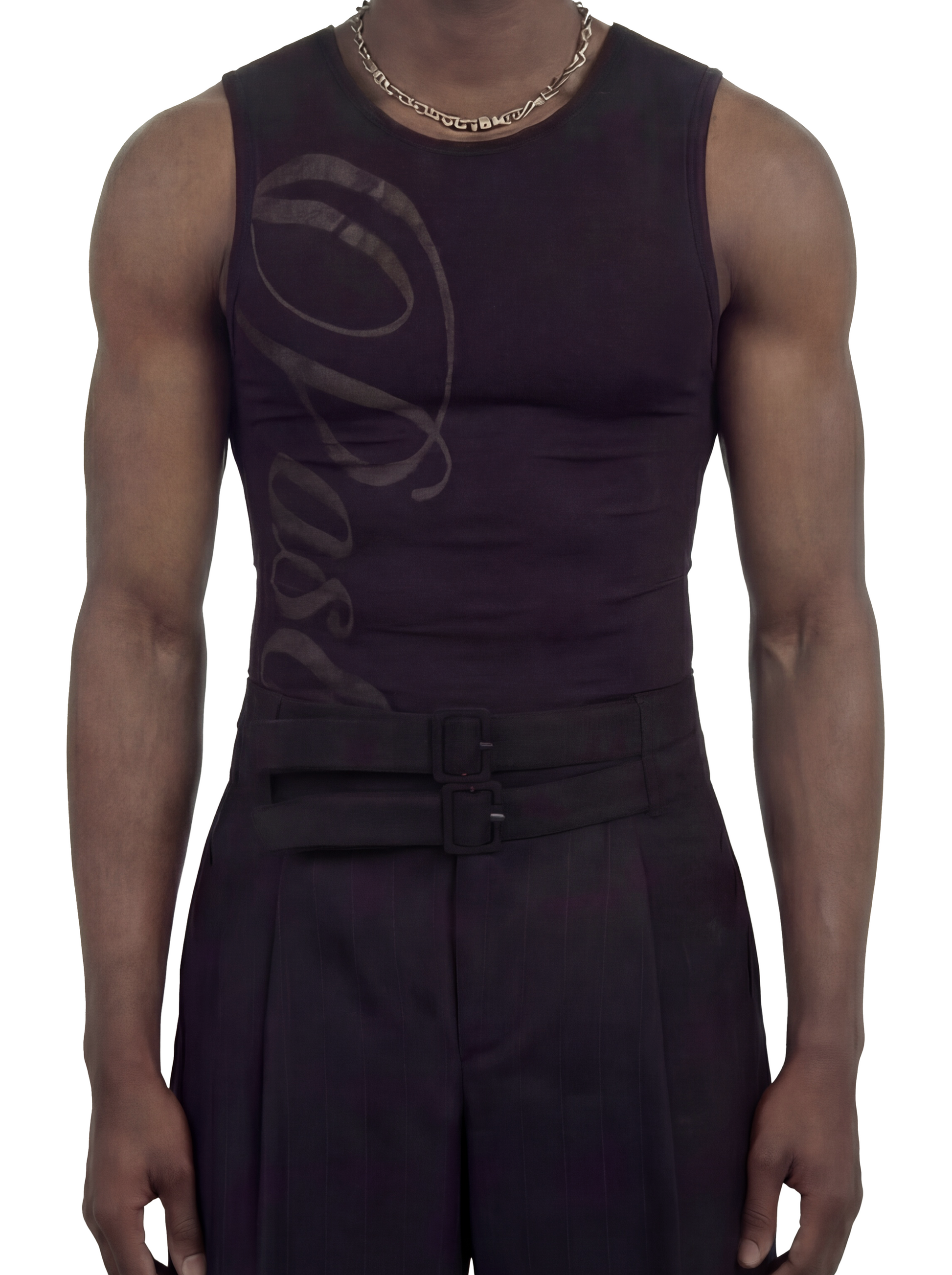 SCRIPT SINGLET (BLACK)