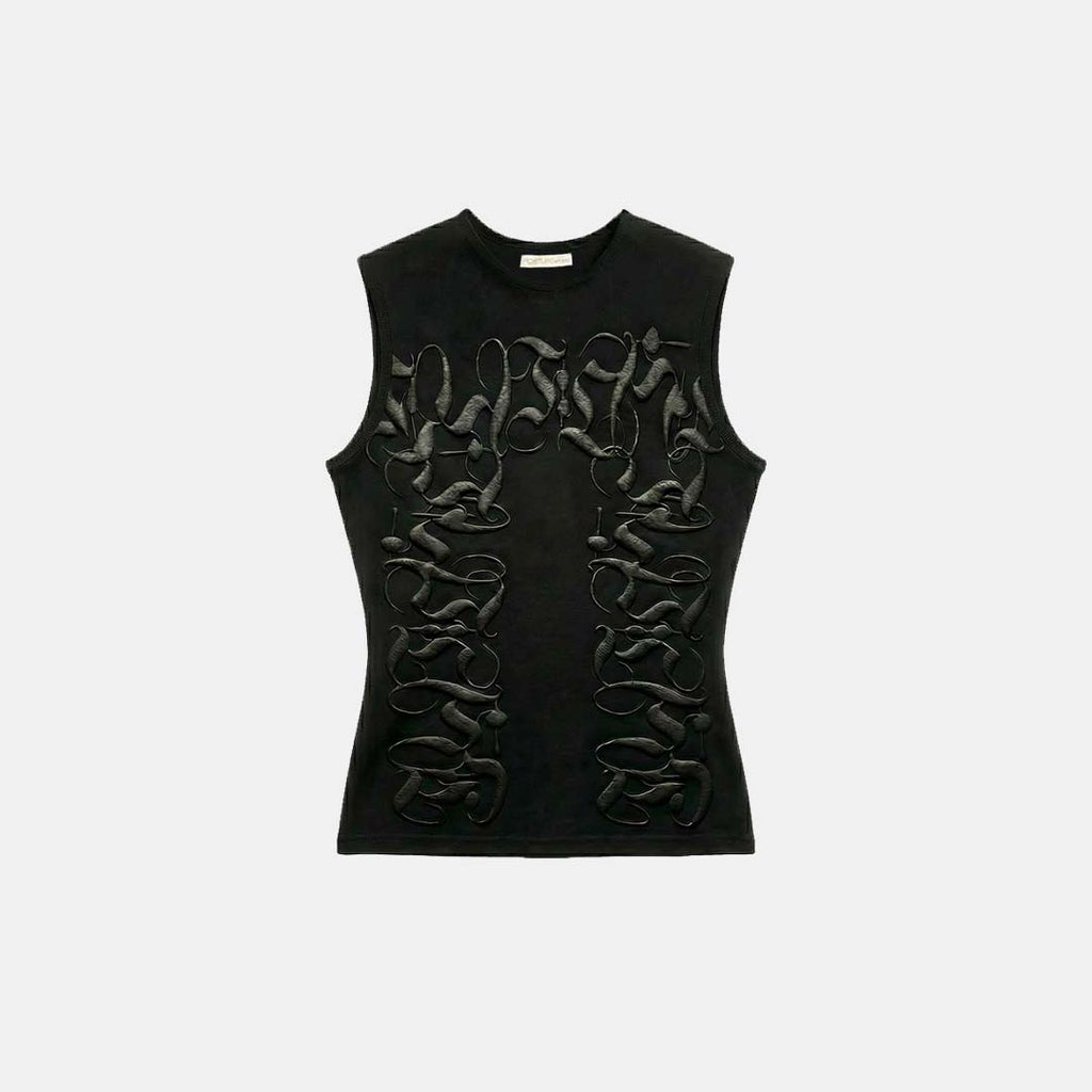 MARBLE SINGLET (BLACK)