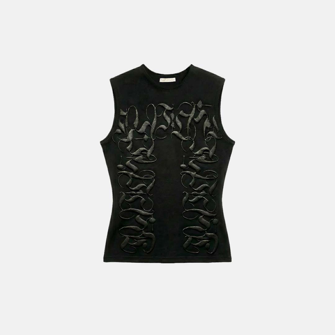 MARBLE SINGLET (BLACK)