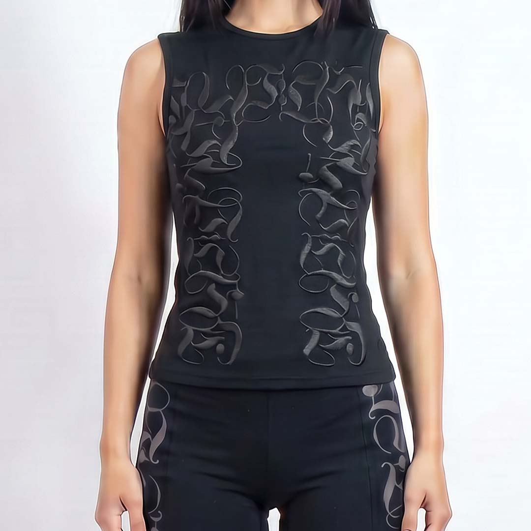 MARBLE SINGLET (BLACK)