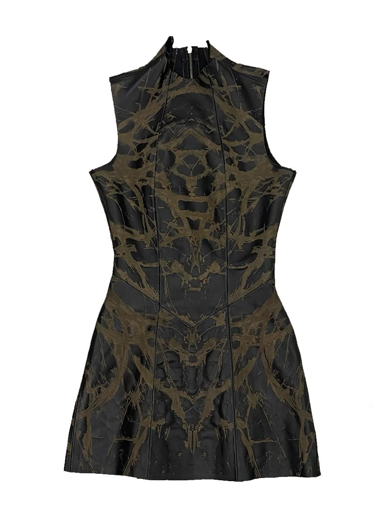 LASER INSCRIBED LEATHER DRESS