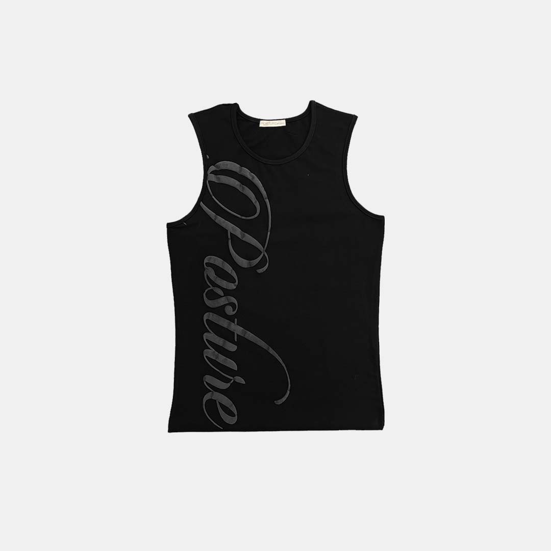 SCRIPT SINGLET (BLACK)