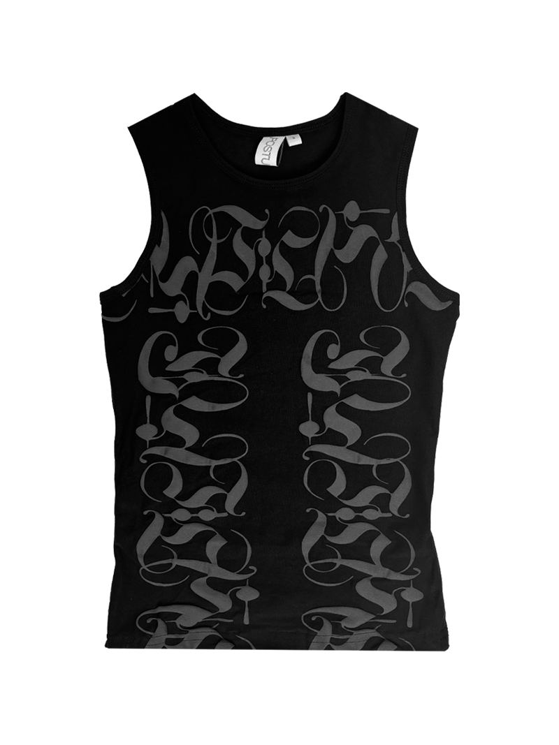 MARBLE SINGLET (BLACK)