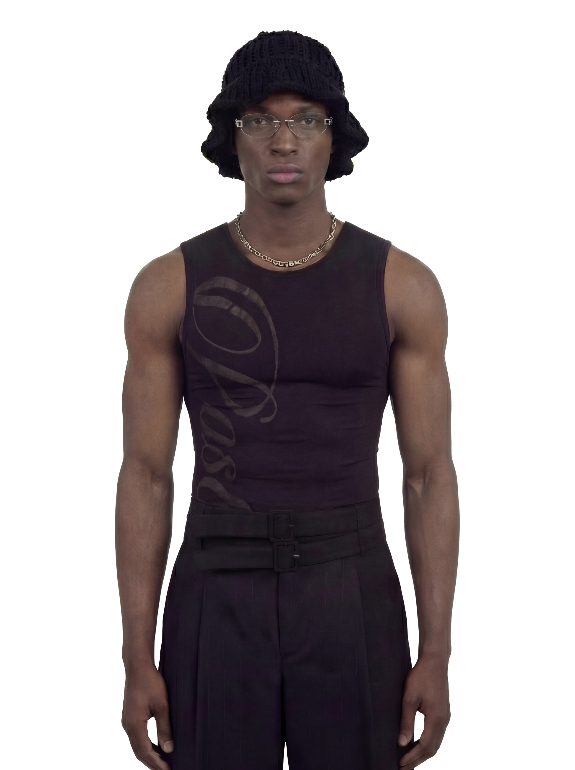 SCRIPT SINGLET (BLACK)